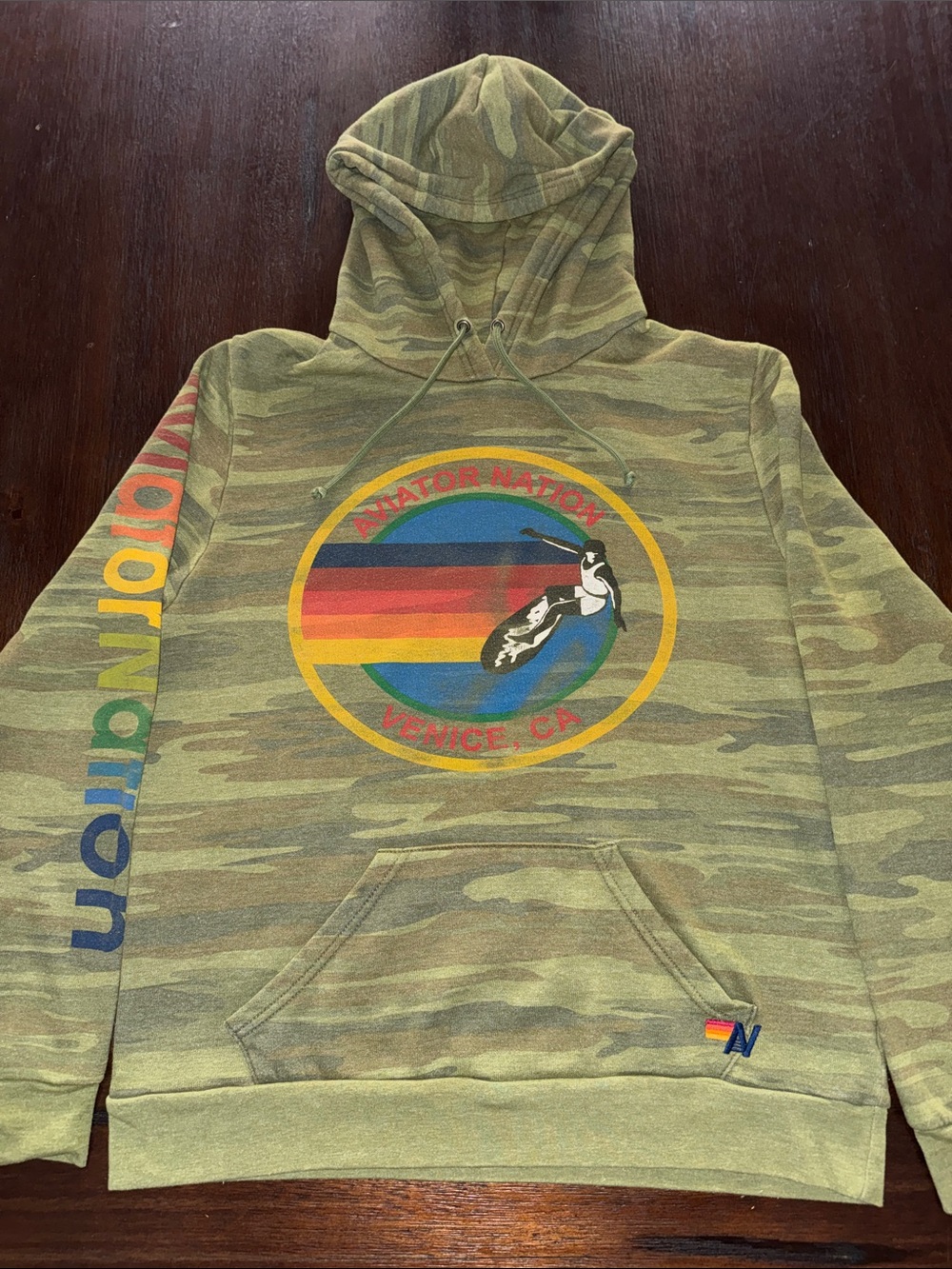 Aviator Nation Camo Hooded Sweatshirt XL